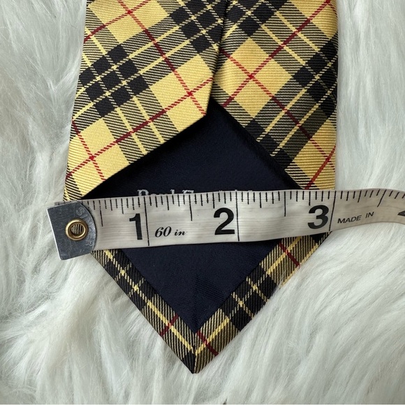 Paul Fredrick Yellow Plaid Tie – 100% Silk – Made in Italy - Picture 3 of 6
